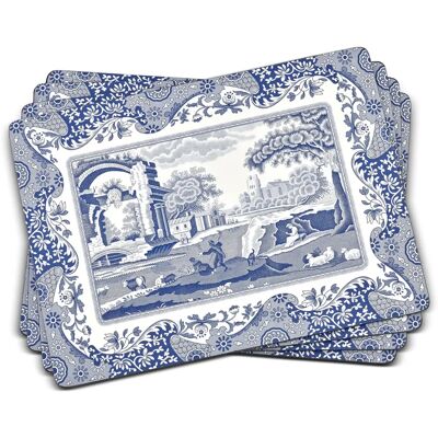 Spode Blue Italian Sett med 4 underlegg Spode Blue Italian Sett med 4 underlegg