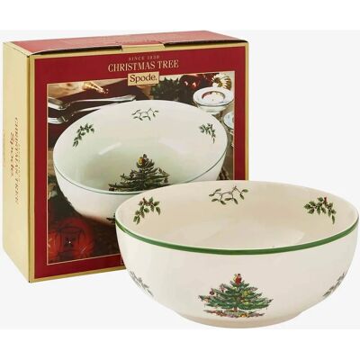 Spode Juletræ Porcelæn Serveringsskål - 24cm Hvid/Grøn Spode Juletræ Porcelæn Serveringsskål - 24cm Hvid/Grøn