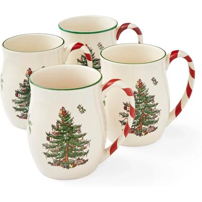 Spode White Christmas Tree Mug Set of 4 - Mug Set Spode White Christmas Tree Mug Set of 4 - Mug Set