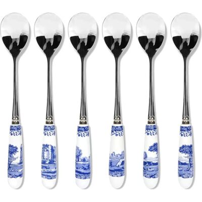 Spode Blue Italian Set of 6 Teaspoons Spode Blue Italian Set of 6 Teaspoons