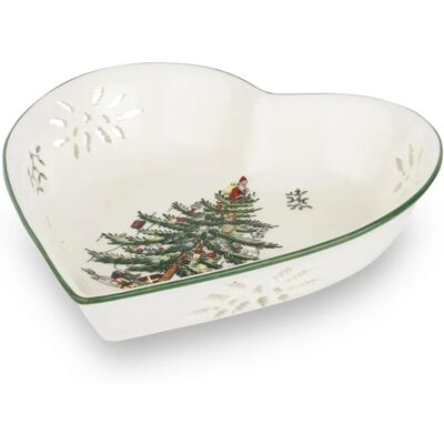Spode Julehjerte Gropet Serverings- & salatbolle - Hvit Spode Julehjerte Gropet Serverings- & salatbolle - Hvit