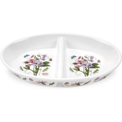 Portmeirion Botanic Garden Sweet Pea Oval Divided Oven Dish - Oven Safe 29cm Portmeirion Botanic Garden Sweet Pea Oval Divided Oven Dish - Oven Safe 29cm