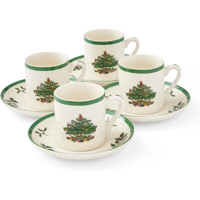 Spode Jule Espresso Sæt - Juletræ - Hvid Spode Jule Espresso Sæt - Juletræ - Hvid