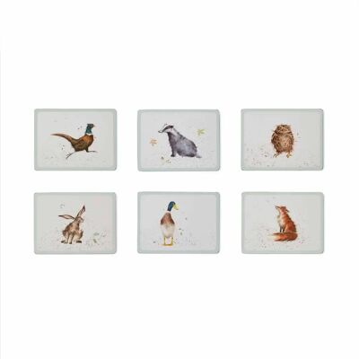 Set de 6 manteles individuales de Wrendale Designs - Estilo rústico Set de 6 manteles individuales de Wrendale Designs - Estilo rústico