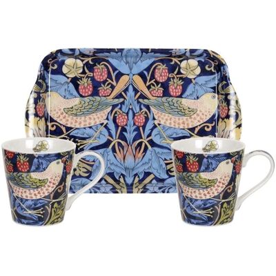 Pimpernel Strawberry Thief Ensemble Mug et Plateau Bleu - Mug & Plateau - Publicité Pimpernel Strawberry Thief Ensemble Mug et Plateau Bleu - Mug & Plateau - Publicité
