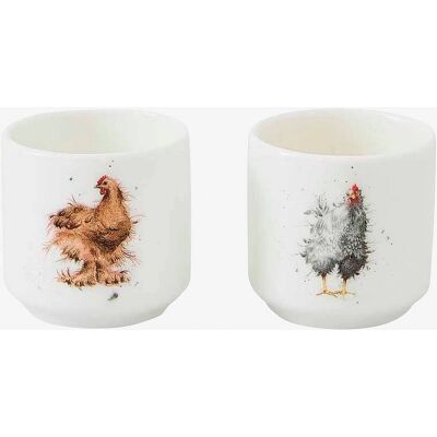 Wrendale Designs Eggkopper - Sett med 2 - Hvit/Multicolor Wrendale Designs Eggkopper - Sett med 2 - Hvit/Multicolor