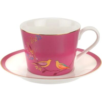 Sara Miller London Chelsea Collection Pink Tea Cup & Saucer - Tea Cup & Saucer Sara Miller London Chelsea Collection Pink Tea Cup & Saucer - Tea Cup & Saucer