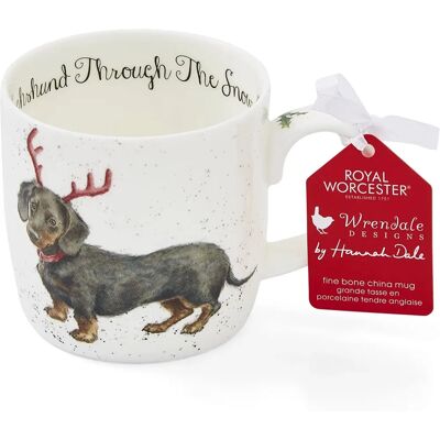 Mug Dachshund Through The Snow - Porcelaine Fine - Publicité Mug Dachshund Through The Snow - Porcelaine Fine - Publicité