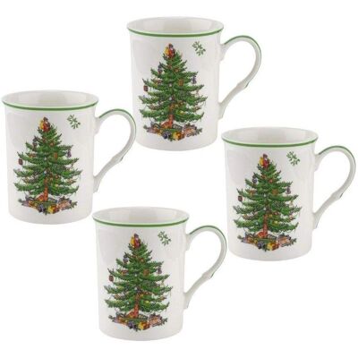 Portmeirion Spode Juletre Sett med 4 Kopper - Festlig Gave Portmeirion Spode Juletre Sett med 4 Kopper - Festlig Gave