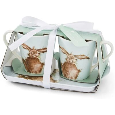 Wrendale Designs Hare Porcelain Mug & Tray Set - Coffee Mug & Tray Wrendale Designs Hare Porcelain Mug & Tray Set - Coffee Mug & Tray