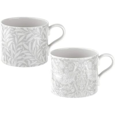 Spode William Morris Strawberry Thief og Willow Bough Kopper Sett av 2 Spode William Morris Strawberry Thief og Willow Bough Kopper Sett av 2