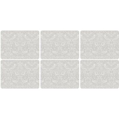 Morris & Co. William Morris Strawberry Thief Grey Placemats Set - Placemat Morris & Co. William Morris Strawberry Thief Grey Placemats Set - Placemat