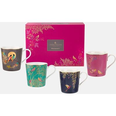 Sara Miller London Juego de 4 Tazas Chelsea Bird - Caja de Regalo de Porcelana Sara Miller London Juego de 4 Tazas Chelsea Bird - Caja de Regalo de Porcelana