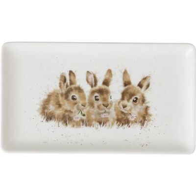 Wrendale Designs Bunnies Bone China Tray - Rabbit - Ceramic Wrendale Designs Bunnies Bone China Tray - Rabbit - Ceramic