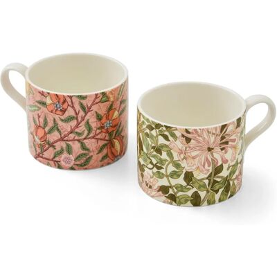 Sett med 2 kopper Morris & Co. - Frukt & Geißblatt - Porcelen - 340ml Sett med 2 kopper Morris & Co. - Frukt & Geißblatt - Porcelen - 340ml
