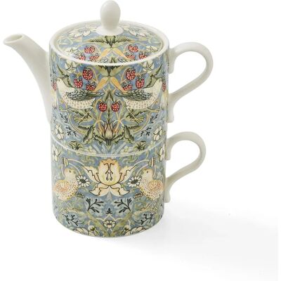 Morris & Co. Strawberry Thief Tekoppesett for Én - Blomstermønster Morris & Co. Strawberry Thief Tekoppesett for Én - Blomstermønster