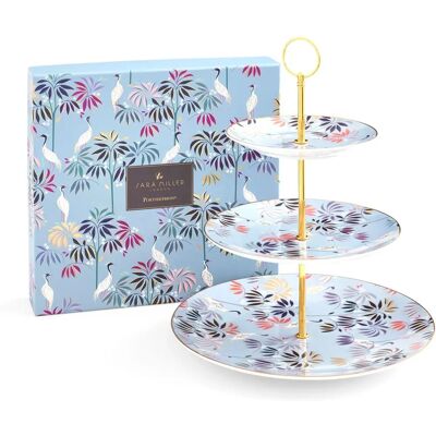 Sara Miller London Crane Garden Sky Blue 3 Tier Cake Stand - Cake Stand Sara Miller London Crane Garden Sky Blue 3 Tier Cake Stand - Cake Stand