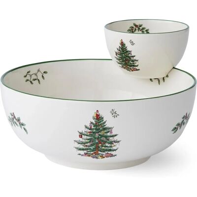 Spode Juletrær Dipp- og Chipskål - Festlig Design Spode Juletrær Dipp- og Chipskål - Festlig Design