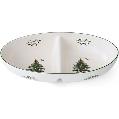 Stor delt serveringsfad Christmas Tree fra Spode - Serveringsfad & Salatskål Stor delt serveringsfad Christmas Tree fra Spode - Serveringsfad & Salatskål