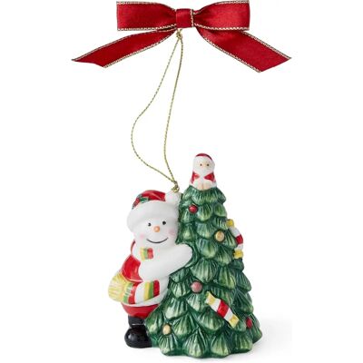 Spode Juletræ Omfavnende Snowman Ornament - Julepynt Spode Juletræ Omfavnende Snowman Ornament - Julepynt