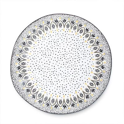 Sara Miller London Sara Miller Artisanne Noir Mandala Large Serving Bowl - Serving Bowl Sara Miller London Sara Miller Artisanne Noir Mandala Large Serving Bowl - Serving Bowl