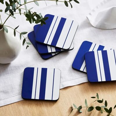 Sous-verres Bleus Spode - Pack de 6 - Protège Surfaces - Publicité Sous-verres Bleus Spode - Pack de 6 - Protège Surfaces - Publicité