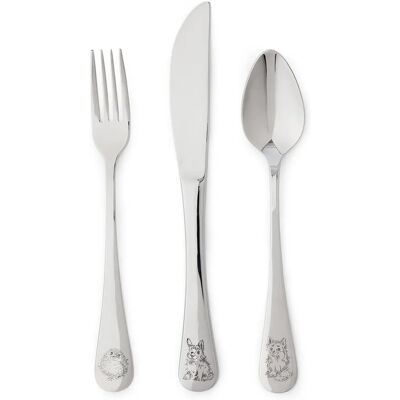 Wrendale Designs Little Wren 3-Piece Kids Stainless Steel Cutlery Set Wrendale Designs Little Wren 3-Piece Kids Stainless Steel Cutlery Set