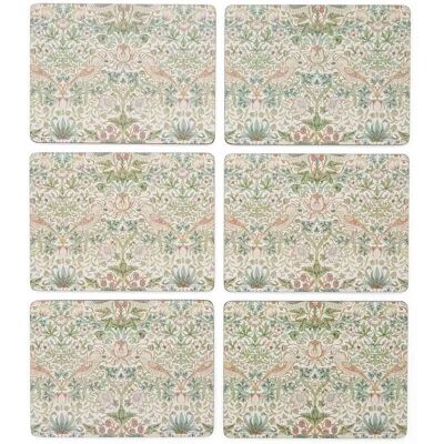 Morris & Co. Fraises Volantes Dessous de Verre - Sets de 6 Morris & Co. Fraises Volantes Dessous de Verre - Sets de 6