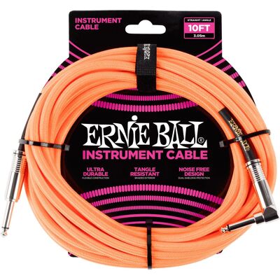 Ernie Ball Narancssárga 3m hangszerkábel - egyenes/ferde Ernie Ball Narancssárga 3m hangszerkábel - egyenes/ferde