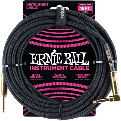Ernie Ball hangszerkábel - 5,5 m Fekete, Egyenes/Hajlított Ernie Ball hangszerkábel - 5,5 m Fekete, Egyenes/Hajlított