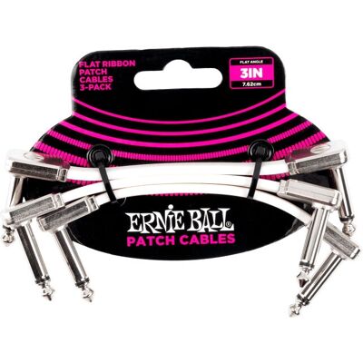 Ernie Ball Vit platt patchkabel 3-pack - Ljudkabel Ernie Ball Vit platt patchkabel 3-pack - Ljudkabel