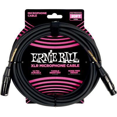 Ernie Ball P06388 Mikrofonkábel - 6,1m XLR Fekete Ernie Ball P06388 Mikrofonkábel - 6,1m XLR Fekete