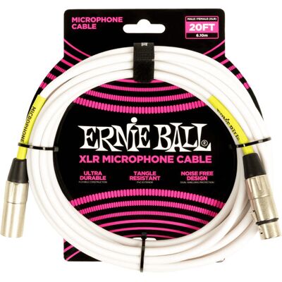 Ernie Ball Microphone Cable - 6.1m White Ernie Ball Microphone Cable - 6.1m White