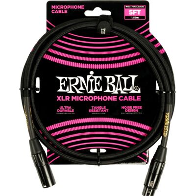 Ernie Ball Mikrofon XLR-kábel - 1,5 m Fekete - Hangkábel Ernie Ball Mikrofon XLR-kábel - 1,5 m Fekete - Hangkábel