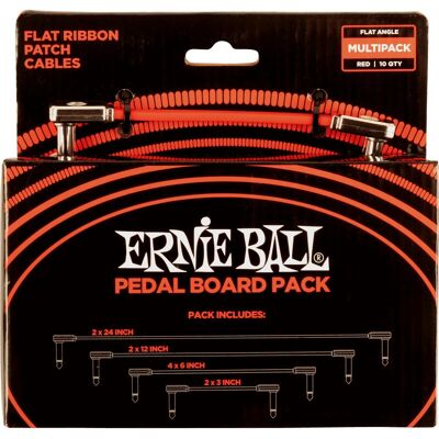 Ernie Ball Flache Ribbon Patch-Kabel - 10 Patch-Kabel, Rot, Verschiedene Längen - Audiokabel Ernie Ball Flache Ribbon Patch-Kabel - 10 Patch-Kabel, Rot, Verschiedene Längen - Audiokabel