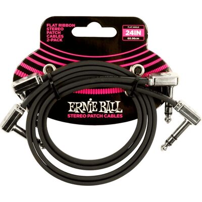Ernie Ball Flat Patch-Kabel - 0,6 m - Schwarz - Audiokabel Ernie Ball Flat Patch-Kabel - 0,6 m - Schwarz - Audiokabel
