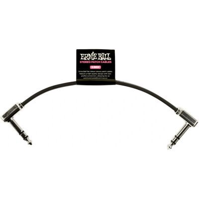 Ernie Ball Lapos szalag patch kábel - 0,15 m Fekete - Audio kábel Ernie Ball Lapos szalag patch kábel - 0,15 m Fekete - Audio kábel