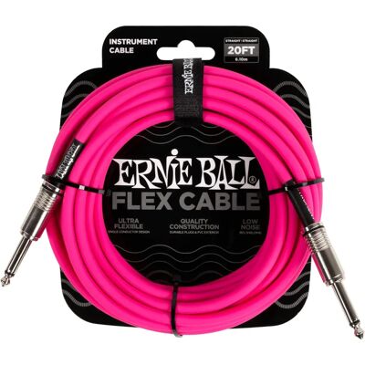 Ernie Ball Flex audió kábel - Rózsaszín 6.1m Ernie Ball Flex audió kábel - Rózsaszín 6.1m
