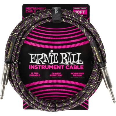 Ernie Ball Purple Braided 10ft Instrument Cable Ernie Ball Purple Braided 10ft Instrument Cable