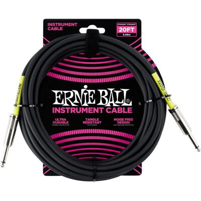 Câble audio Ernie Ball P06046 - 6,09 m Noir - Câble audio - Publicité Câble audio Ernie Ball P06046 - 6,09 m Noir - Câble audio - Publicité