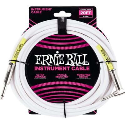 Cable de instrumento blanco de 6m Ernie Ball - Cable de audio Cable de instrumento blanco de 6m Ernie Ball - Cable de audio