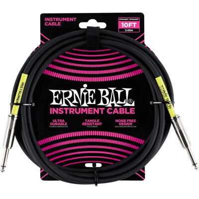 Câble instrument Ernie Ball EB-6048 3m - Noir - Publicité Câble instrument Ernie Ball EB-6048 3m - Noir - Publicité
