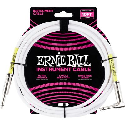 Câble d'instrument Ernie Ball blanc - 3m D - Publicité Câble d'instrument Ernie Ball blanc - 3m D - Publicité