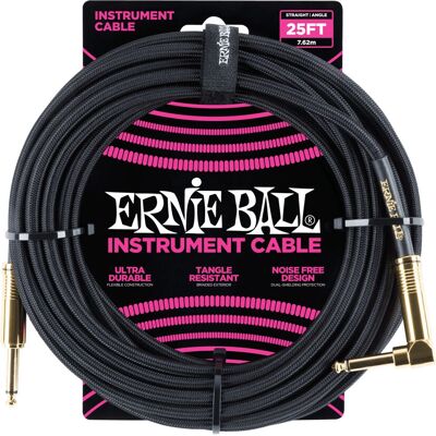 Ernie Ball Ernie Ball P06058 7,62 m Schwarzes Instrumentenkabel Ernie Ball Ernie Ball P06058 7,62 m Schwarzes Instrumentenkabel