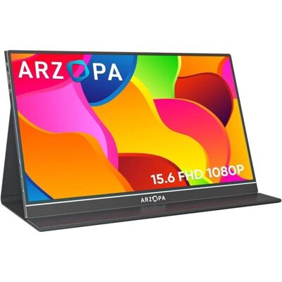 Moniteur portable ARZOPA S1 15,6" Full-HD - Noir - Publicité Moniteur portable ARZOPA S1 15,6" Full-HD - Noir - Publicité