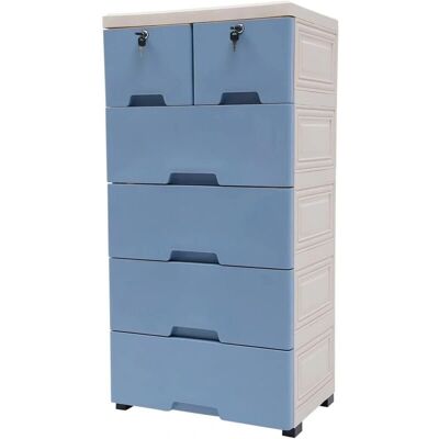 Gojoy Blau Schubladenschrank - 6 Schubladen mit Rollen Gojoy Blau Schubladenschrank - 6 Schubladen mit Rollen
