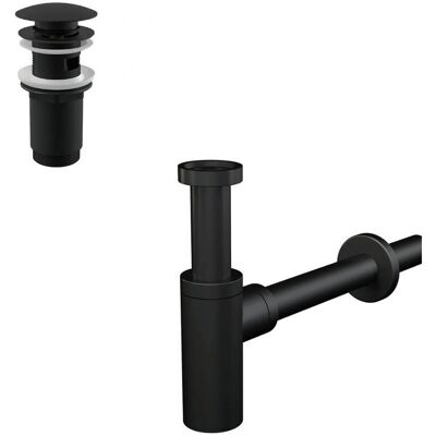 Kit scarico nero opaco Alca - Con troppopieno Kit scarico nero opaco Alca - Con troppopieno