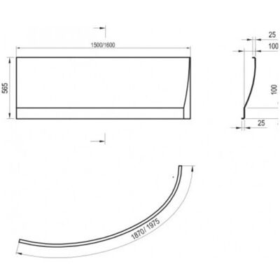 Ravak - Delantal acrílico para bañera Avocado 160cm, derecha, blanco Ravak - Delantal acrílico para bañera Avocado 160cm, derecha, blanco