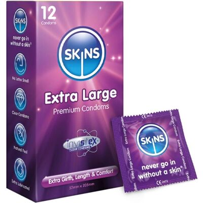 SKINS XL Condom - XL - Natural Latex - Pre-lubed SKINS XL Condom - XL - Natural Latex - Pre-lubed
