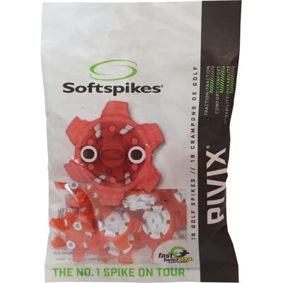 Pointes de golf Softspikes Pivix Fast Twist 3.0 - Rouge Pointes de golf Softspikes Pivix Fast Twist 3.0 - Rouge